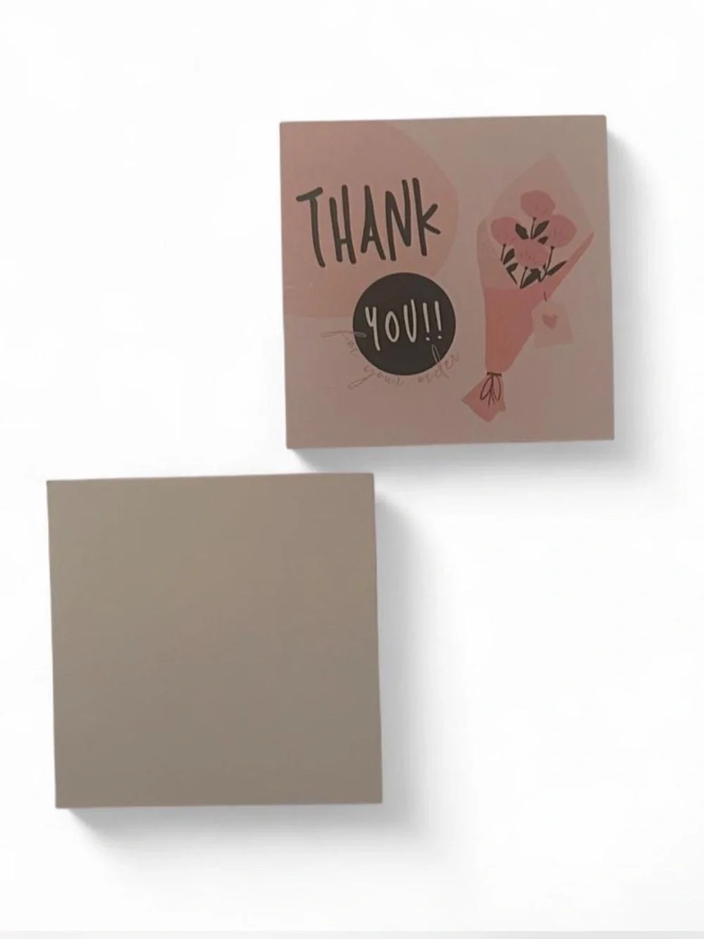💜 NWT Square Floral Bouquet Mini Thank You Cards (50 Cards)